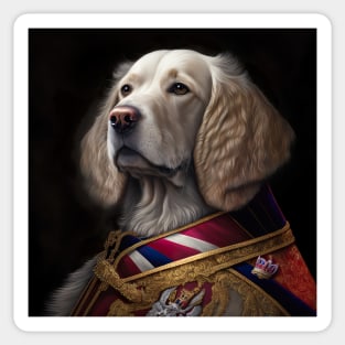 Another Dog King of England Style Monarchy Portrait Sticker